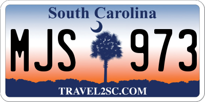SC license plate MJS973