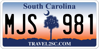 SC license plate MJS981