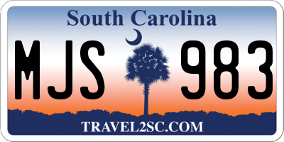 SC license plate MJS983