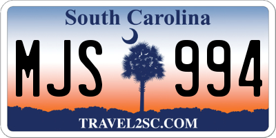 SC license plate MJS994
