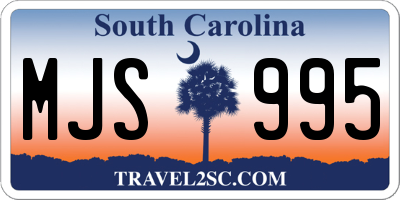 SC license plate MJS995