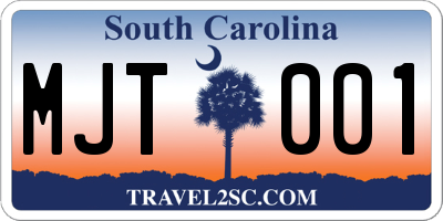 SC license plate MJT001