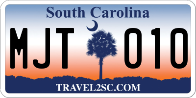 SC license plate MJT010