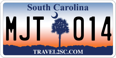 SC license plate MJT014