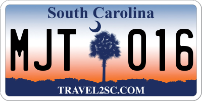SC license plate MJT016