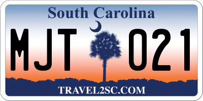 SC license plate MJT021