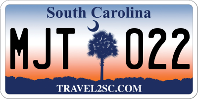 SC license plate MJT022