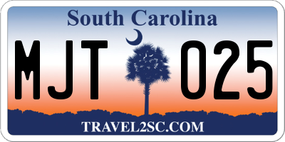 SC license plate MJT025