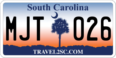 SC license plate MJT026