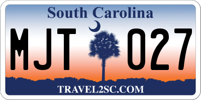 SC license plate MJT027