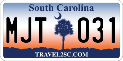 SC license plate MJT031