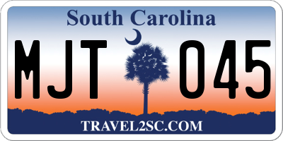 SC license plate MJT045