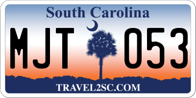 SC license plate MJT053