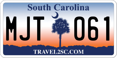 SC license plate MJT061