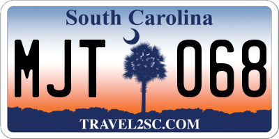 SC license plate MJT068