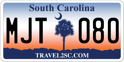 SC license plate MJT080