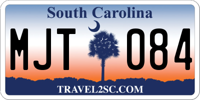 SC license plate MJT084