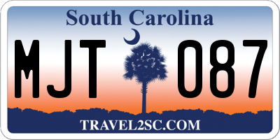 SC license plate MJT087
