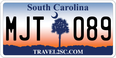 SC license plate MJT089