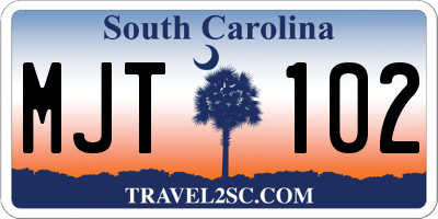 SC license plate MJT102