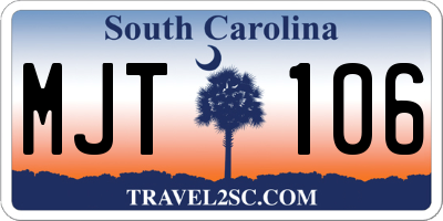 SC license plate MJT106