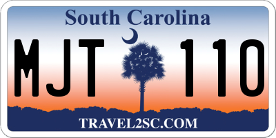 SC license plate MJT110