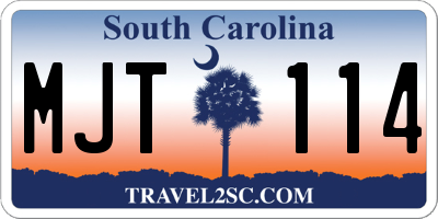 SC license plate MJT114