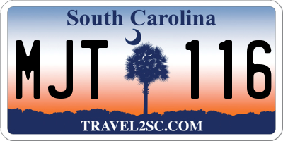 SC license plate MJT116