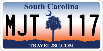 SC license plate MJT117