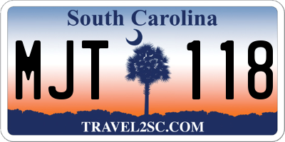 SC license plate MJT118