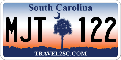 SC license plate MJT122