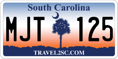 SC license plate MJT125