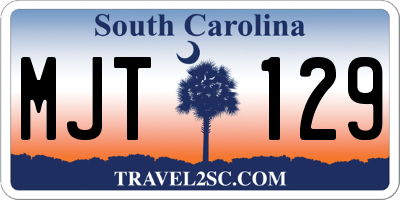 SC license plate MJT129