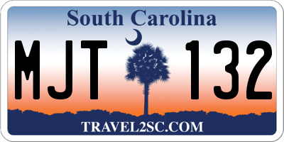 SC license plate MJT132