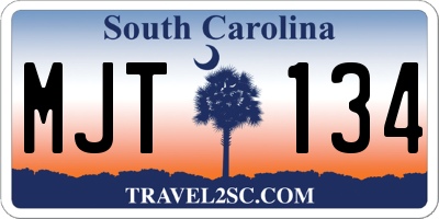 SC license plate MJT134