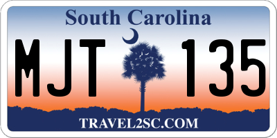 SC license plate MJT135