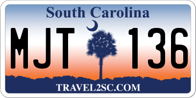 SC license plate MJT136
