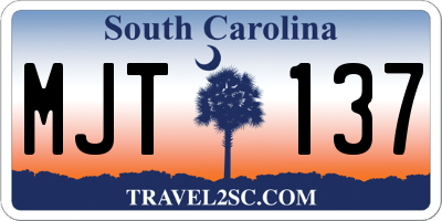 SC license plate MJT137