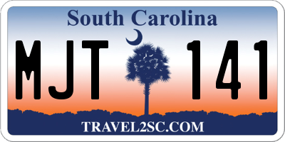 SC license plate MJT141