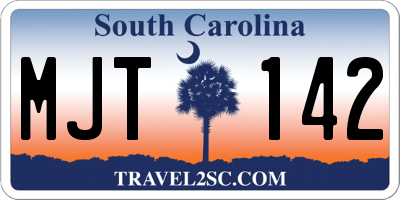 SC license plate MJT142