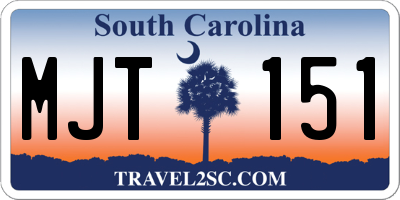 SC license plate MJT151