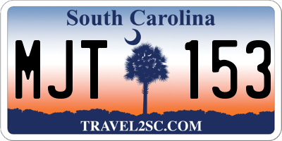 SC license plate MJT153