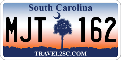 SC license plate MJT162