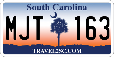 SC license plate MJT163
