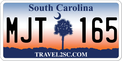 SC license plate MJT165