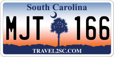 SC license plate MJT166
