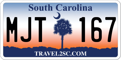 SC license plate MJT167
