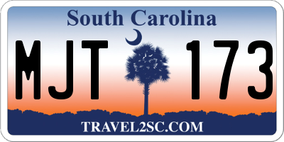 SC license plate MJT173
