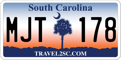 SC license plate MJT178