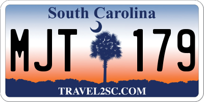 SC license plate MJT179